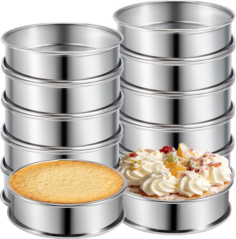 12 Pcs Muffin Rings, 3 Inch Stainless Steel Crumpet Rings, Round Metal Muffin