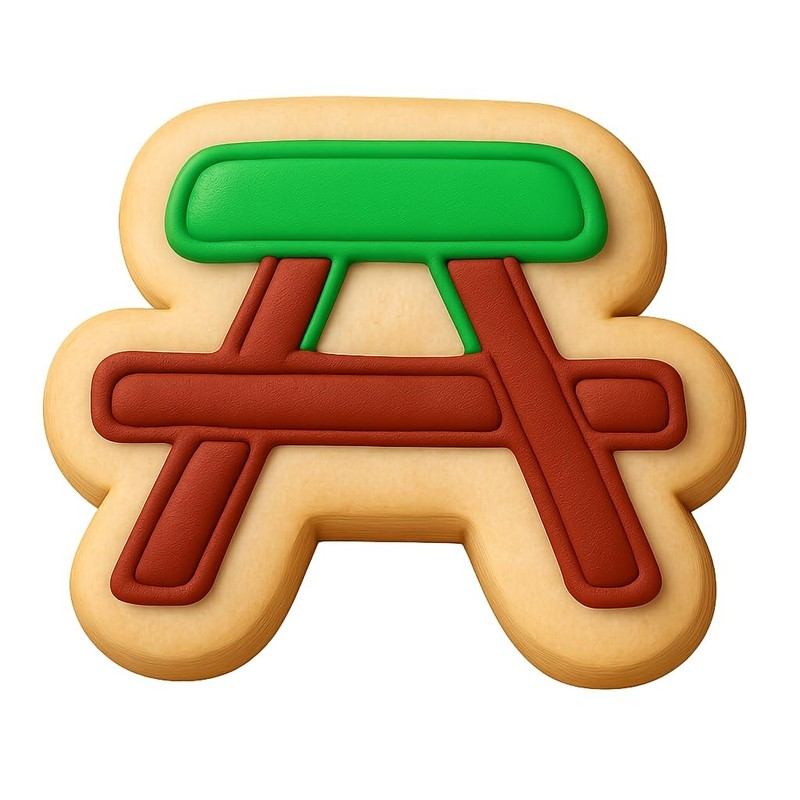 Picnic Table Cookie Cutter & Stamp, Fondant & Clay - 4x3.5 gallery