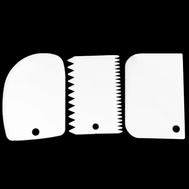 3Pcs Cream Scraper Suit DIY Kitchen Straight Arc Tooth Shape Cream Bread Cutter gallery