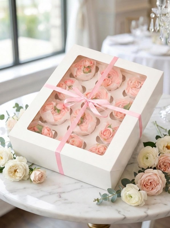 Auto-pop up 12 Cupcake Containers 6-Packs White Cupcakes Carrier, 12 Cupcake ... gallery