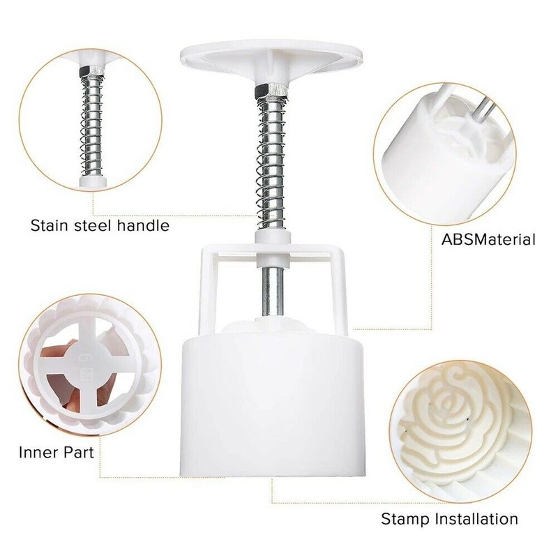 10Pcs/set Cake Mould With Stamps, 9PCS (White) gallery