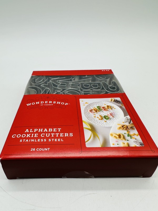 New 26 Piece Alphabet Cookie Cutters Set Silver Wondershop Mini Letters gallery