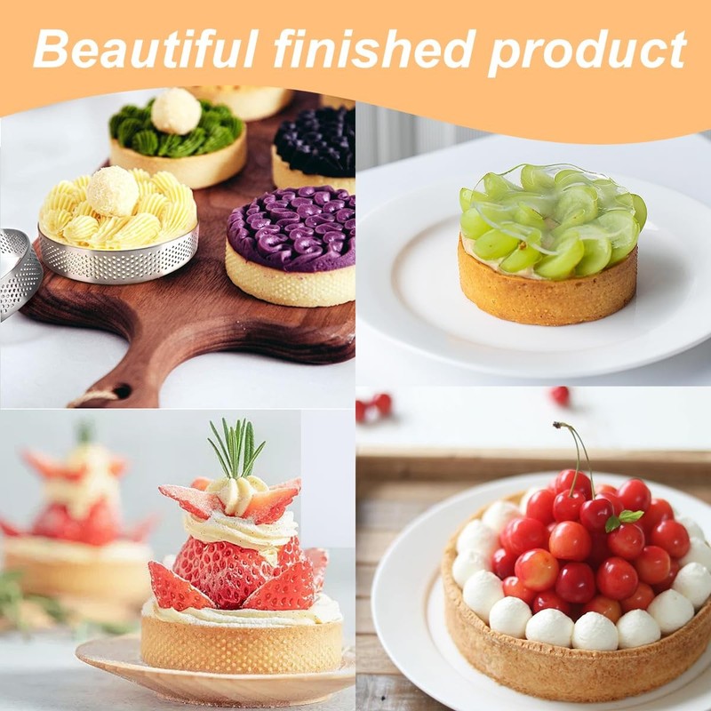 12 Pieces English Muffin Rings - 4+3 ½ Inch Tart Rings, Stainless Steel Rolle... gallery