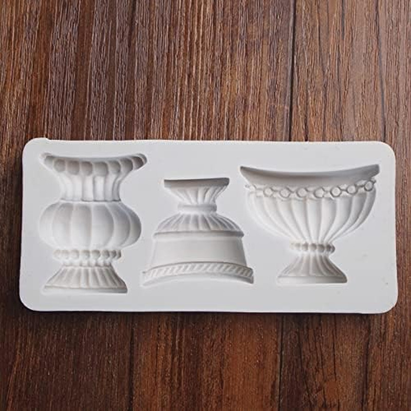 Flower Urns Vases Pots Silicone Mould Cake Fondant Gum Paste Mold for Sugar Past gallery