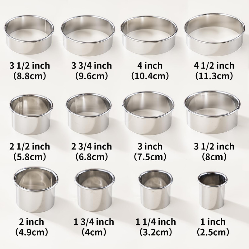 12 Pcs 304 Stainless Steel Biscuit Cutter Set - round Cookie Cutters for Baking gallery