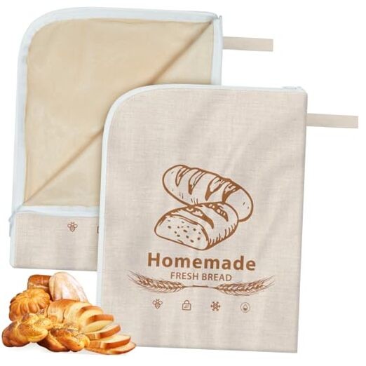 New Wide Zipper Beeswax Bags for Sourdough, Reusable Bags for Homemade Bread