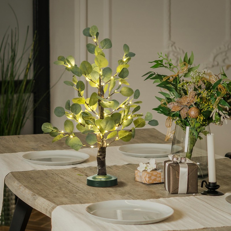 Lightshare 24In Lighted Eucalyptus Tree Warm White Led Artificial Greenery gallery