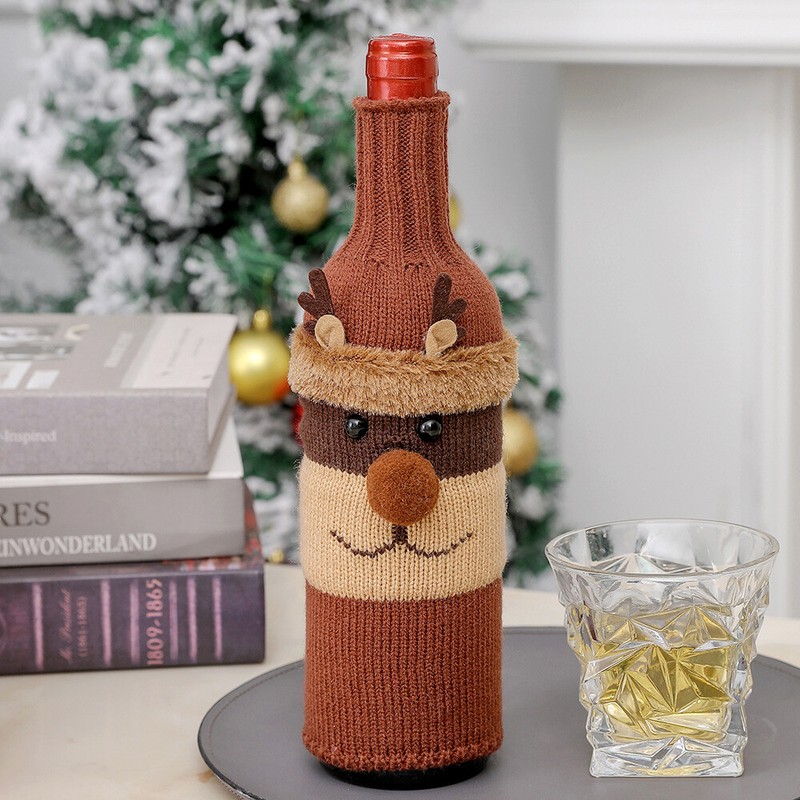 Christmas Decoration Magenta Bottle Set Knitting Set Holiday Arrangement gallery