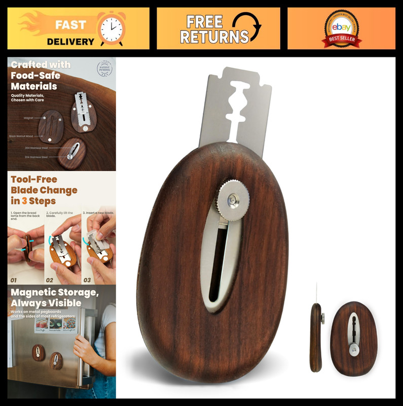 Magnetic Bread Lame & Scoring Tool – Telescopic Sourdough Cutter, 11 Blades, Wal