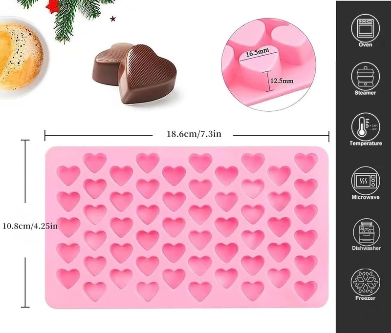2 Pack Heart Silicone Molds Non-Stick Grade Silicone Molds Baking Mold Reusable gallery