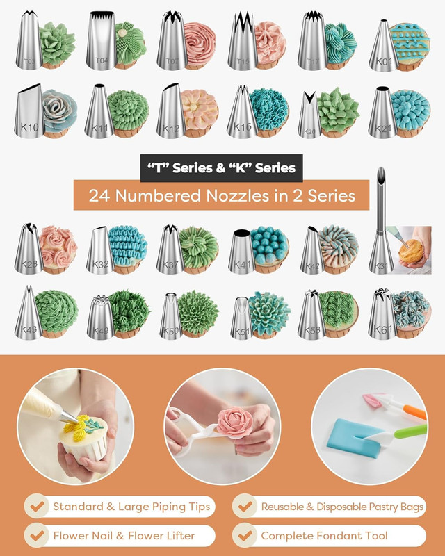 700pc Cake Decorating Kit, Baking Supplies with Springform Pans, Cake Turntable gallery