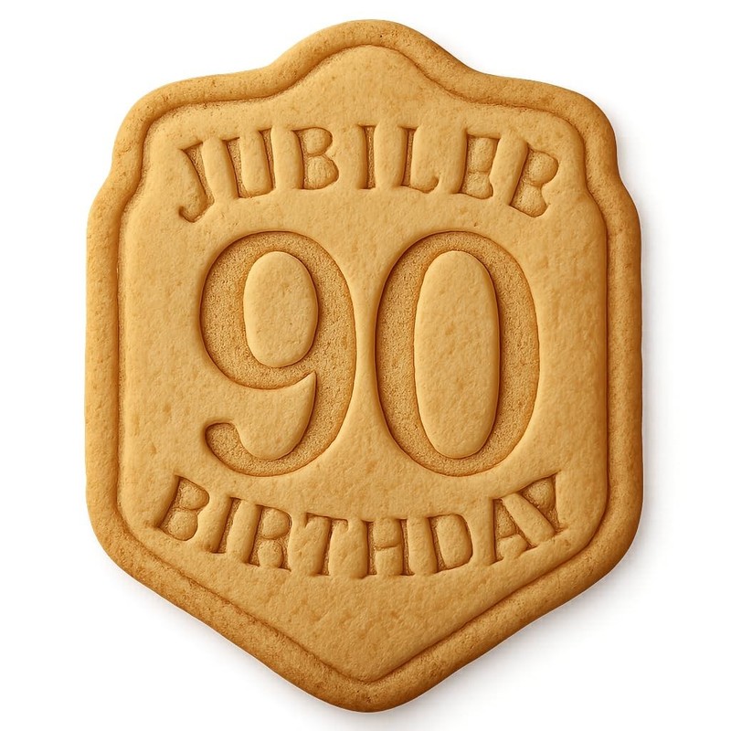 Jubilee 90th Birthday Cookie Cutter & Stamp, Fondant & Clay – 4×3.5
