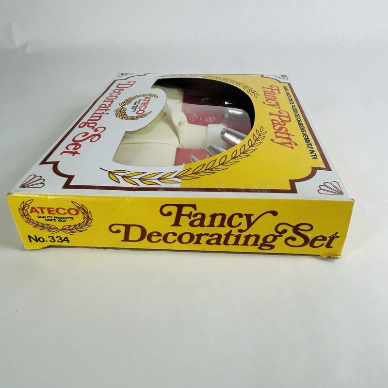 ATECO Fancy Pastry Cake Decorating Set 6pc Basic Designs Vintage USA Made NIB gallery