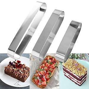 3Pcs Stainless Steel Mini Cookie Cutters Metal Baking Mold Mini Long Oval gallery