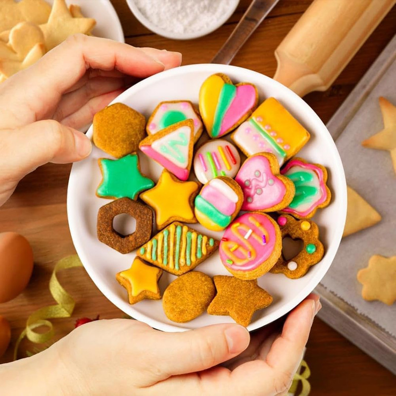 30-Pack Mini Cookie Cutters Set Stainless Steel Shapes for Baking Fondant Clay gallery