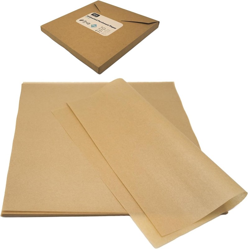 BakeChoice 12″ x 12″ Parchment Paper Square Kraft Deli Wrap Sheets (100
