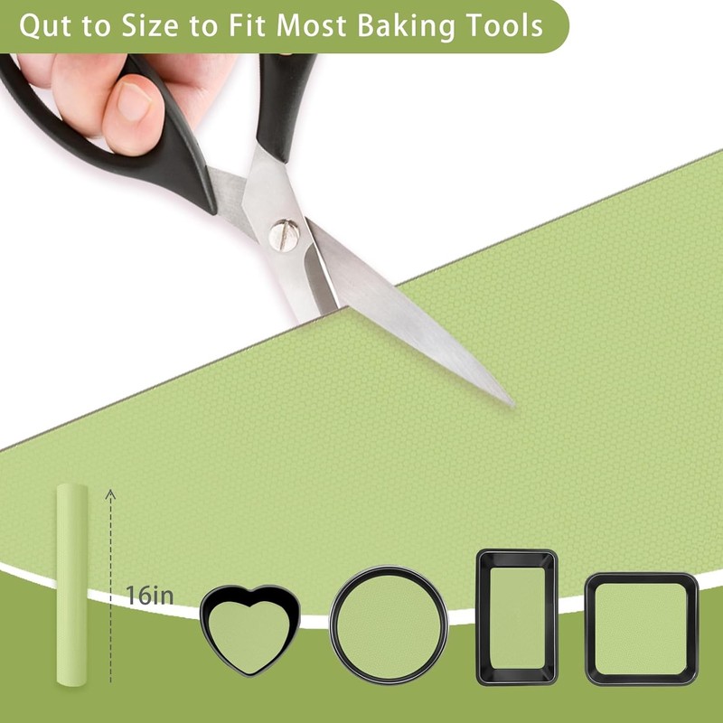 Silicone Baking Mat Roll, 12 IN x 6 FT, Non-Stick, 12 x 6 Green gallery