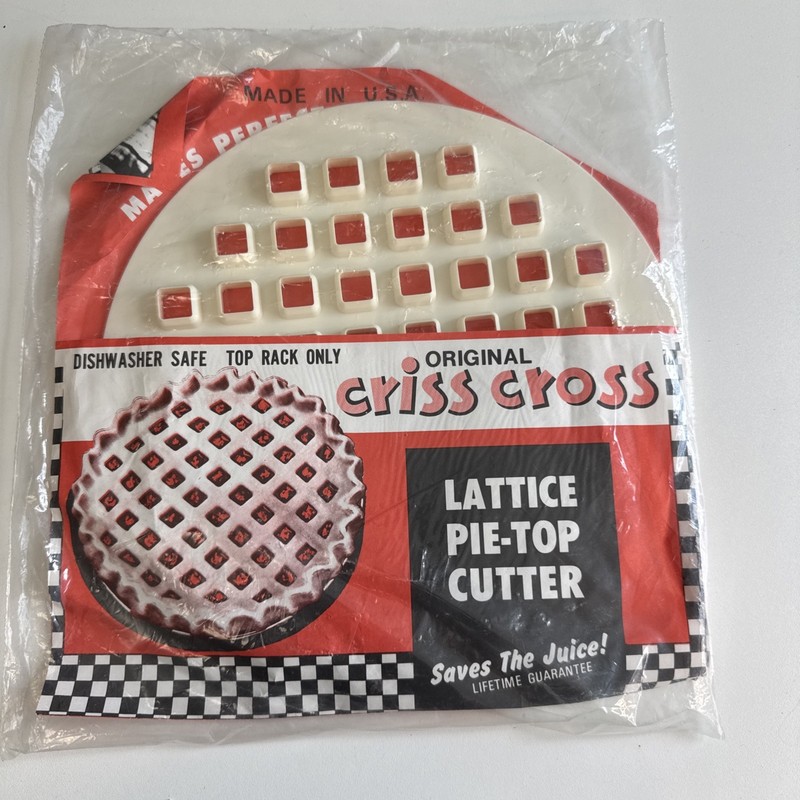 Vintage Criss Cross Lattice Pie Top Cutter New Sealed In Package