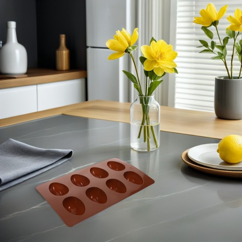 3Pcs Silicone Egg Baking Molds 8-Cavity Assorted Color Oven Safe Reusable gallery