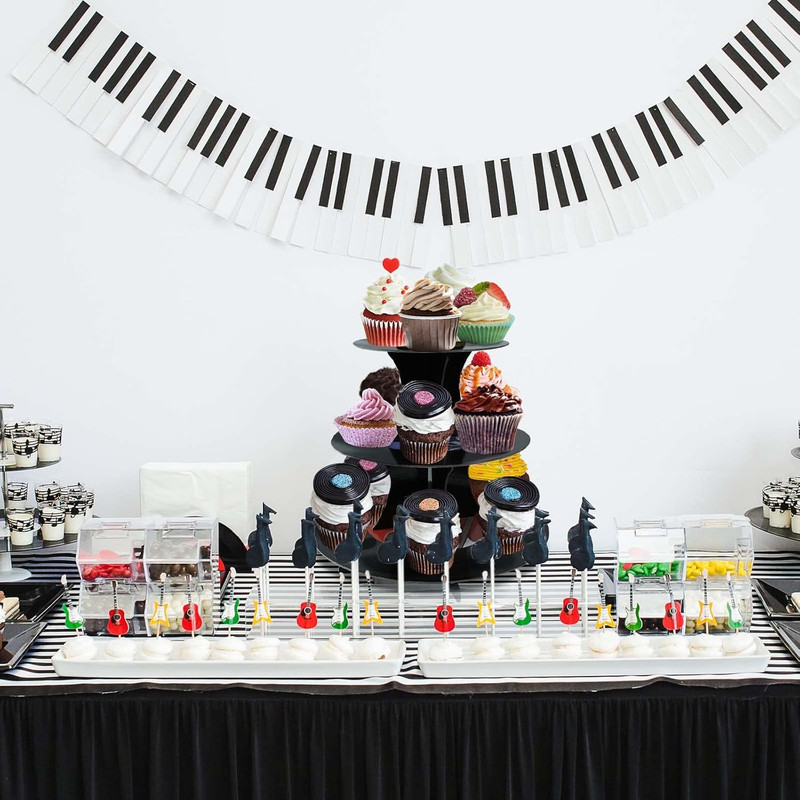 1950'S Rock and Roll Musictheme, 3-Tier Paper Record Cake Stand Cupcake Tower fo gallery
