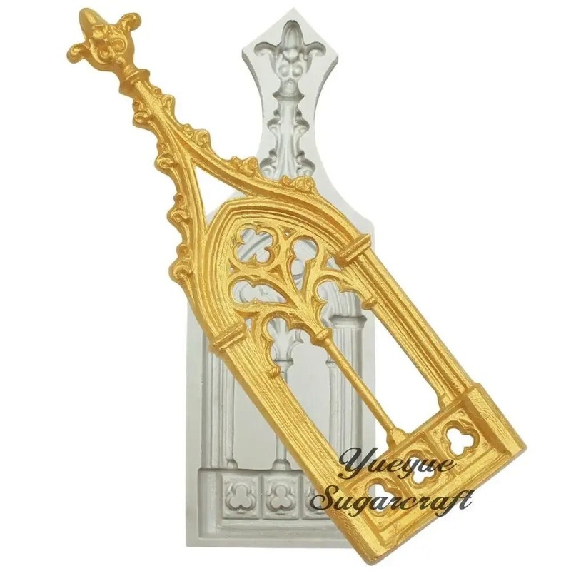 Castle Church Christmas Baroque Silicone Mold Confeitaria Fondant Sugarcraft