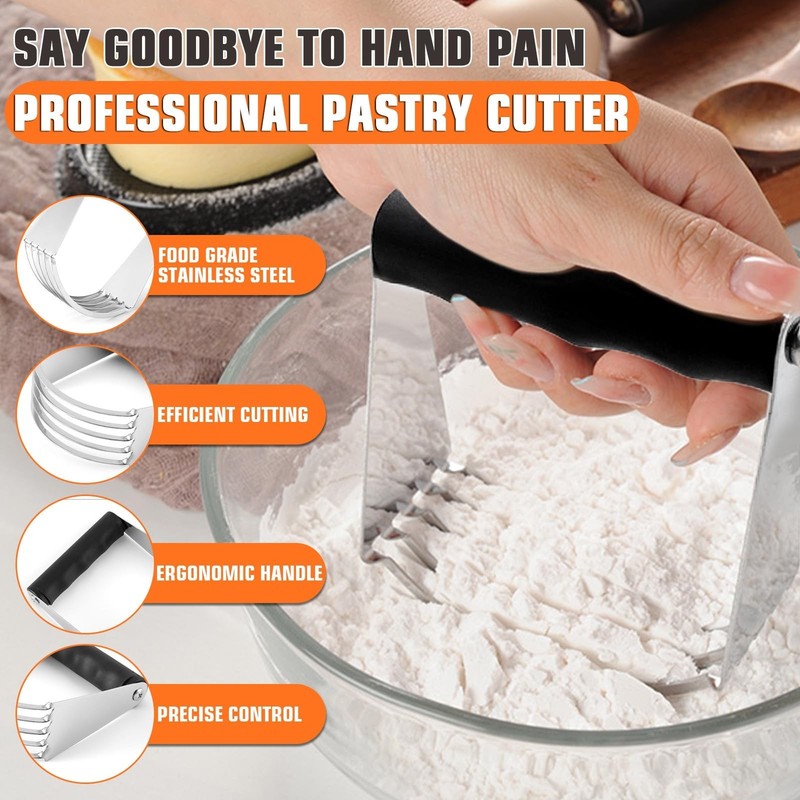 Biscuit Cutter Set,10PCS Stainless Steel Pastry Blender Set with Pastry Cutte... gallery