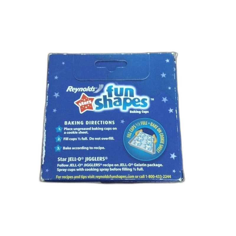 Reynolds Fun Shapes STARS Foil Baking Cups Cookies Cake Jello 24 Count DISCONT'D gallery