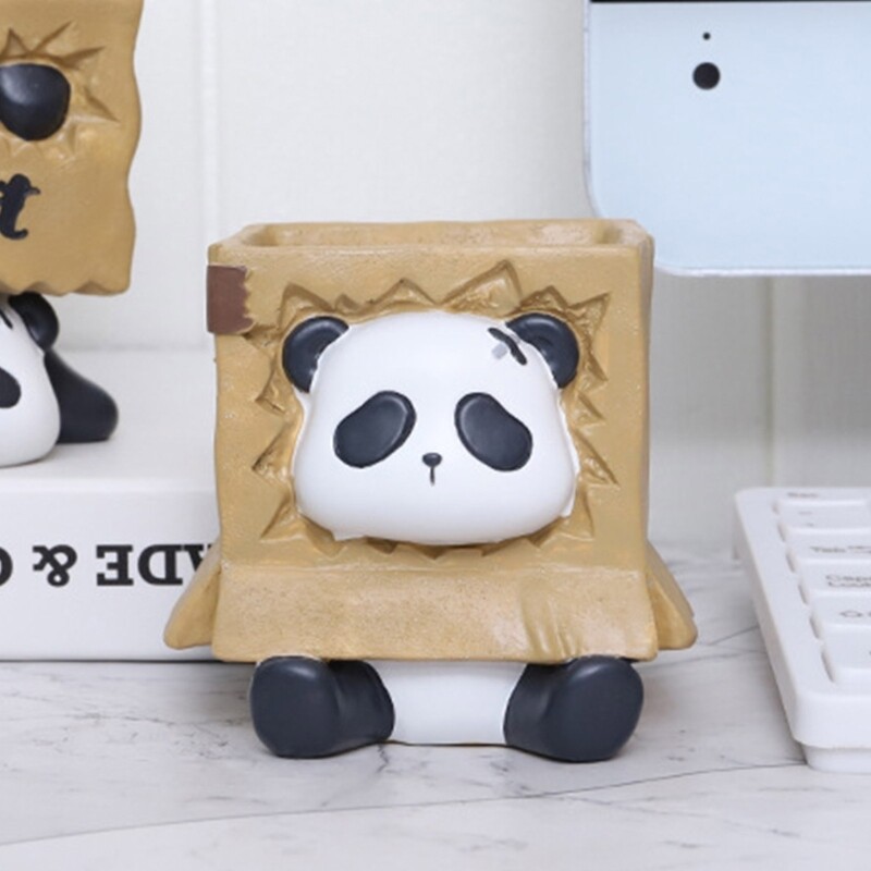 Cute Sitting Panda Shaped Hand-making Silicone Moulds for Succulent Planter Vase gallery