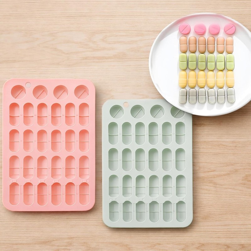 2PCS Silicone Pill Mold Trays for Making Pills, 5 Size Capsule Shaped Candy Mold gallery