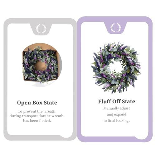 Lavender Wreaths for Front Door, 20 inch Artificial Farmhouse Wreaths 20 Inch gallery