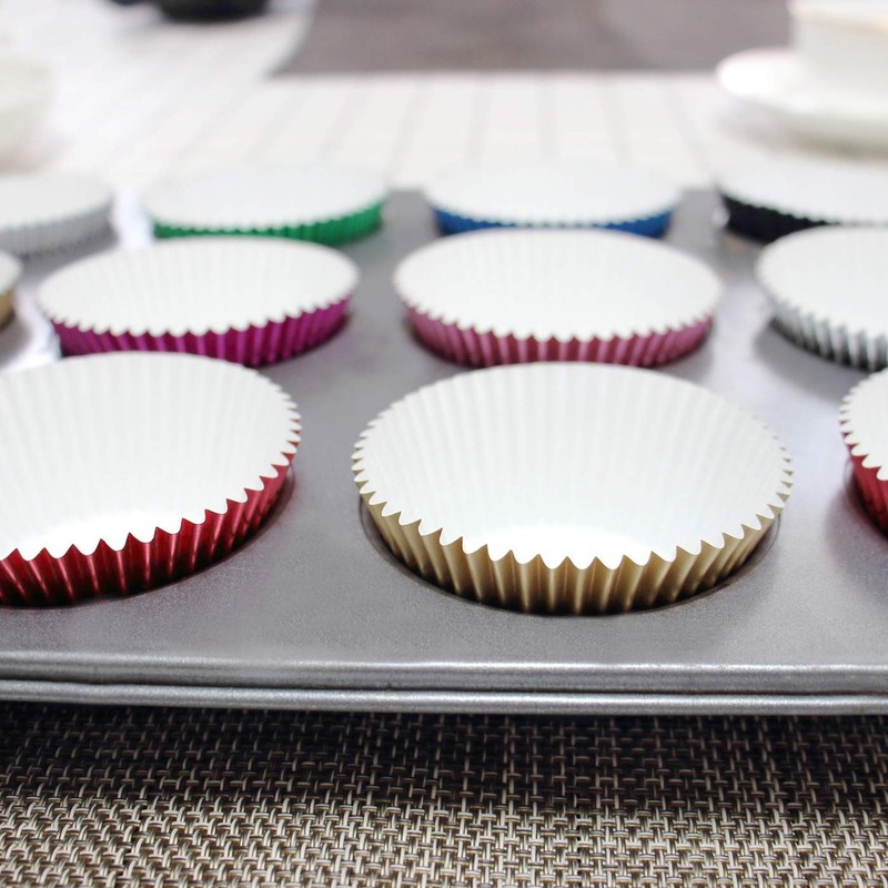 Silver Foil Cupcake Case Liners Baking Muffin Paper Cups 200 Pcs Silver gallery