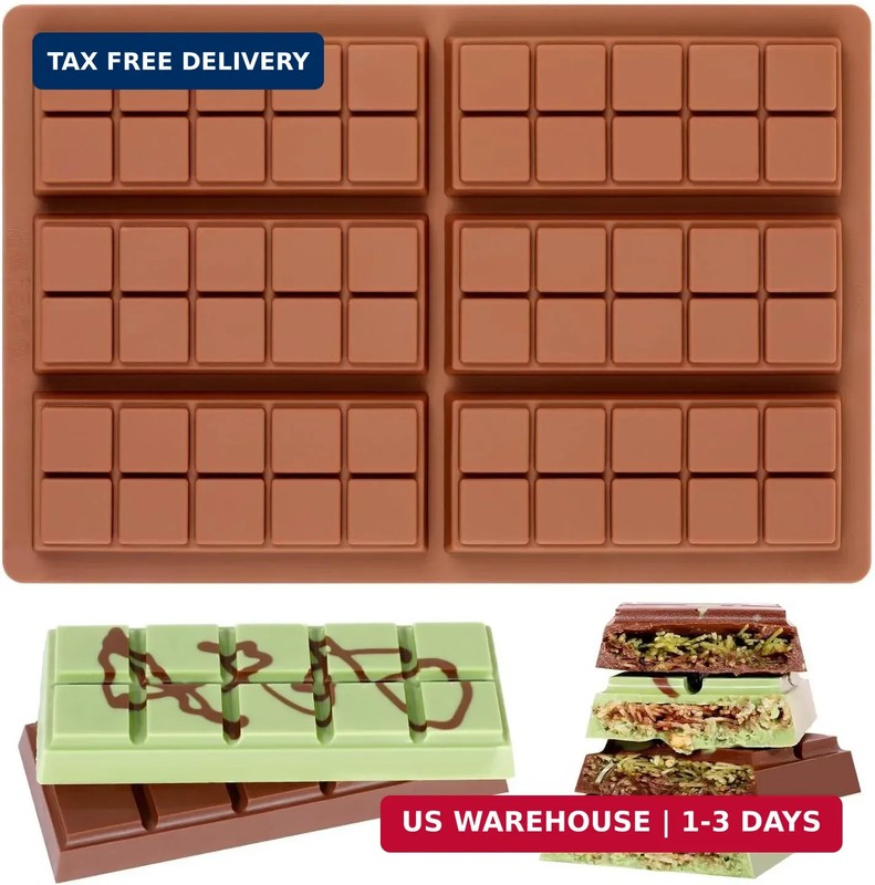 Chocolate Bar Mold – Non-Stick Chocolate Molds, Food Grade Silicone Deep Mold fo