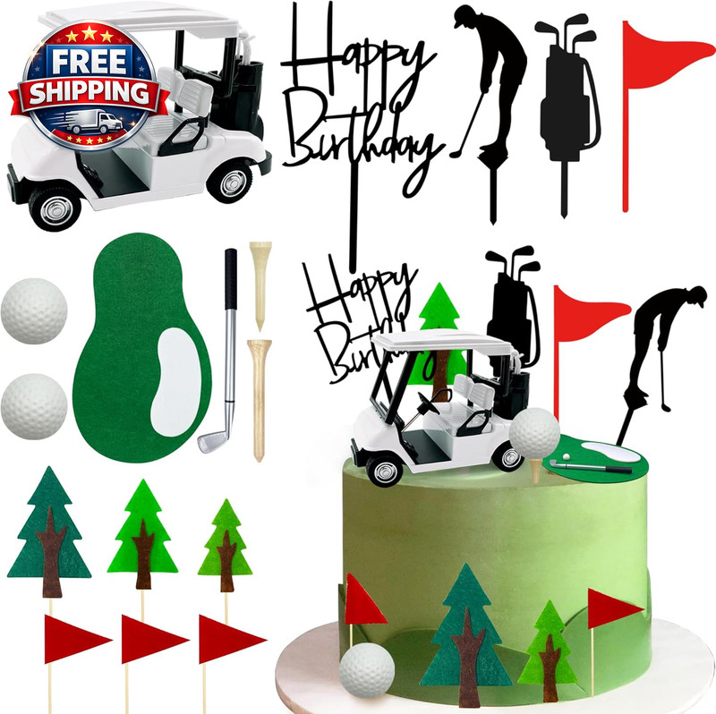 2026 New Golf Cake Decorations Golf Cart Cake Topper Decorations Golf Themed Sup gallery