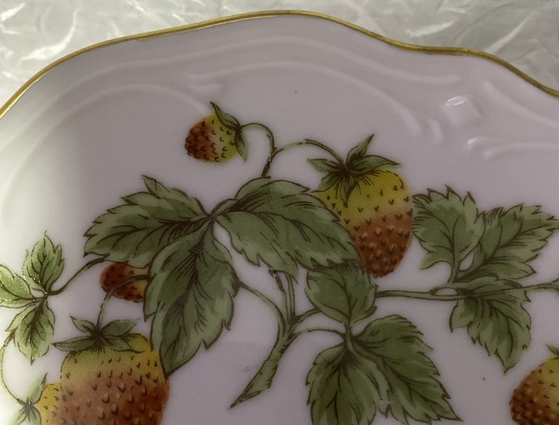 Vintage Lenwile Ardalt 7" Small Pedestal Cake/Pastry Plate Berries & Butterflies gallery