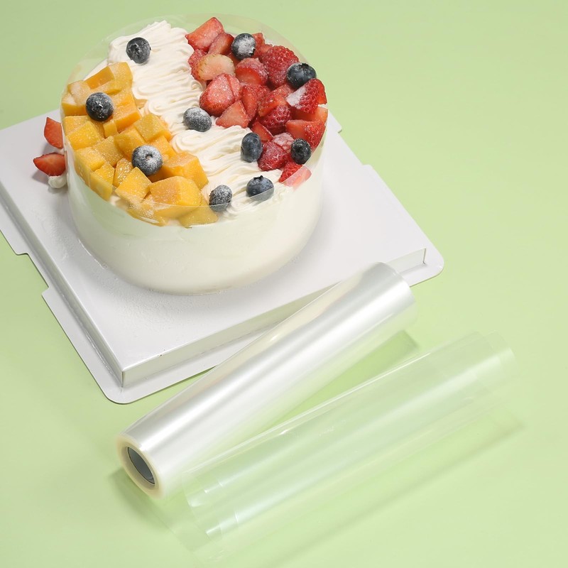 DOCMON Cake Collar, 12 Inch Acetate Sheets, 12in x 394in, Clear, Silver gallery