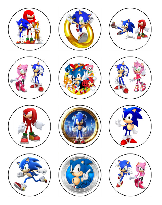Sonic the Hedgehog Edible Wafer Cake Topper & Cupcake Images – Party Decor gallery