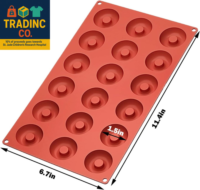 2Pcs Silicone Mold for Mini Donut, 18 Cavities Donut Molds Home Reusable Donut B gallery