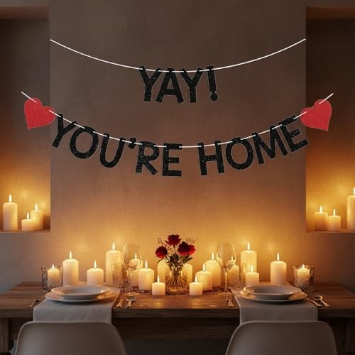 1pc Paper Welcome Home Banner, Festive Welcome Sign For Homecoming, Family gallery