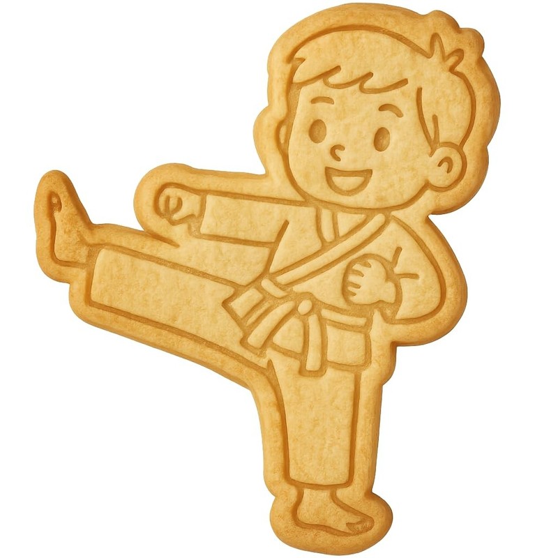 Karate Kick Cookie Cutter & Stamp, Fondant, Clay - 4x3.2" gallery