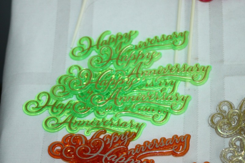 Large lot of Happy Anniversary Cake Decorating Topper Lot Scripts Numbers gallery