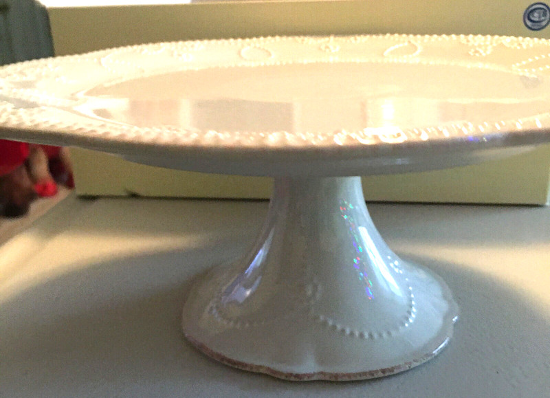 Lenox French Perle White Pedestal Cake Plate Medium BRAND NEW