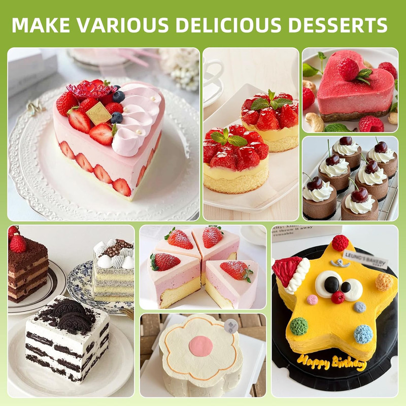Cake Rings Cooking Rings Dessert Mousse Mold Stainless Steel with Pusher for Des gallery