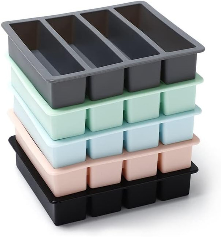 Silicone Butter Mold Tray with Lid, Rectangle Mold Tray for Butter, Pudding, Soa gallery