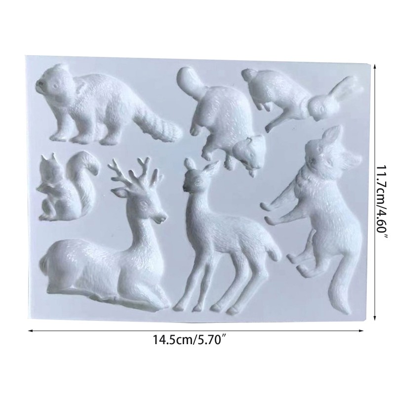 Forest Animals Deer Rabbit Molds Handmade Soap Craft Kitchen Baking Fond Family gallery