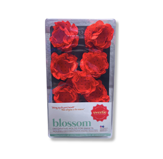 Wholesale Blossom Flower Candy Cups 12 Pack Case: RED W/DOTS 50% OFF Retail