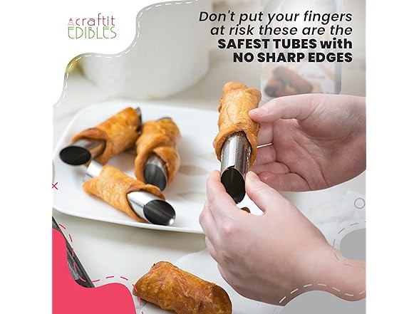 18 Pack Cannoli Tube Mold Set Stainless Steel 4.5 inch gallery