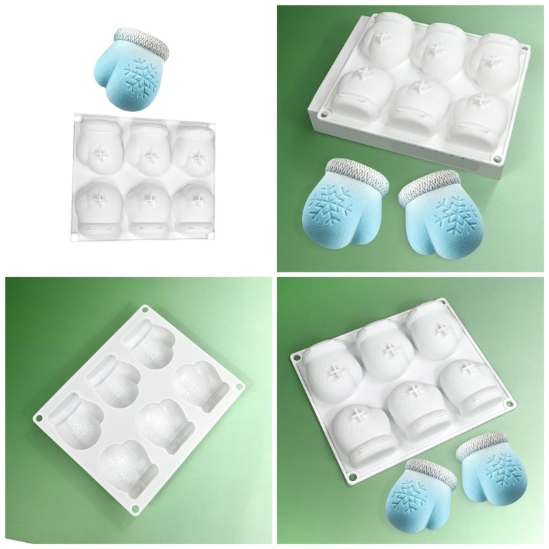Christmas Snowflake Gloves Silicone Molds for Festival Cake Baking Dessert Tool gallery