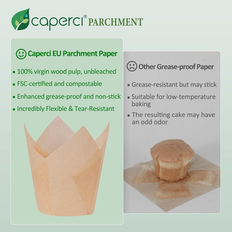 150PCS Natural Tulip Cupcake Liners Unbleached Baking Cups gallery