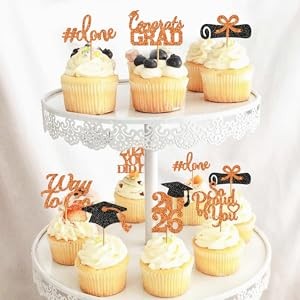 40Pcs Graduation Cupcake Toppers 2026 Pre-Assembled Graduation Cupcake Toppers gallery