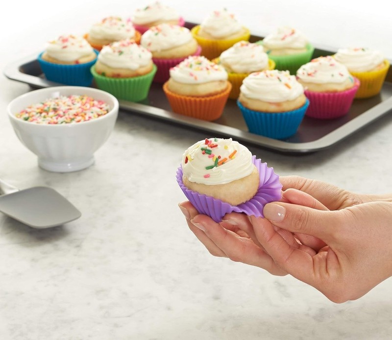 12 Silicone Cake & Muffin Cupcake Liners –Reusable Baking Cups & Chocolate Molds gallery